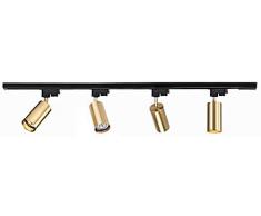 4-Schienen-Deckenleuchten, Deckenbündige Beleuchtung Küchenschienen- und Kabelbeleuchtungssysteme mit flexiblem Hals Chrom poliert Innenbeleuchtung Korridor Treppe Balkon