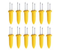 UPKOCH 10 Stück Maishalter Edelstahl Maishalter Maiskolben Spieße Zwei Zinken Maisgriffe Grill Maiskolbenhalter Mais Picks