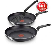 Tefal Aluminium Pfannenset 3-teilig, 24 + 28 cm Pfanne + WMF Pfannenwender, Antihaft Bratpfannen, Pfannen mit integrierter Temperaturanzeige, ergonomischer Thermokunststoff-Griff, extra Tiefe Form