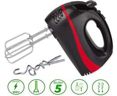 Turbo Handmixer | 300 Watt | 5 Stufen | Turbofunktion | Handrührer | Stabmixer | Hand Mixer | Handrührgerät | Rührer | Edelstahl-Knethaken | Edelstahl-Rührhaken |