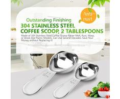 CatcherMy 2er Messlöffel Kaffeelöffel Edelstahl Kaffee Scoop Set 1 Esslöffel (15 ml) & 2 Esslöffel (30 ml) Durable Multifunktionale für Kaffeepulver, Tee, Mehl