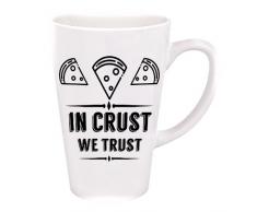 Forever Personal Designs Latte-Tasse mit AufschriftIn Crust We Trust Pizza, 413 ml