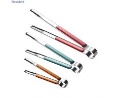 NOLOGO Ashy-WLj New Food Servierbesteck Tong Edelstahl Lebensmittel Clip Küchen-Backen-Werkzeuge Brot Grill Clip Steak Clip gegrilltes Fleisch Clips (Farbe : Gelb)