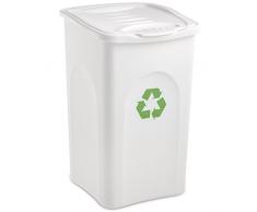 Großer Mülleimer mit Deckel 50 Liter Fassungsvermögen in weiß • Papierkorb Abfalleimer Abfallbehälter Mülltonne Eimer Mülltrennung