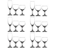 Annastore 18-teilig Gläserservice Paris bestehend aus Weingläser Sektgläser und Wassergläser Gläser-Set