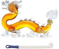 1000ml Likör Whisky Karaffe, Drachenform Whisky Dekanter Drachen Wein Dekanter Mit Glasstopfen Für Scotch Whisky Likör Wodka (Farbe: A)