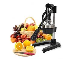 FOBUY Saftpresse aus Edelstahl Hochwertige Zitruspresse mit Hebel Hand Entsafter (Schwarz)