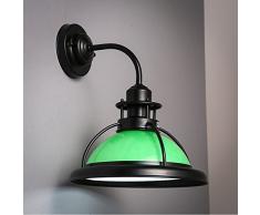 ZWX Amerikanische Dorf Jahrgang Schmiedeeisen Loft industriellen Stil Curved Balkon Aisle LED Energiesparwand Bar-Sets Persönlichkeit ( Farbe : Grün )