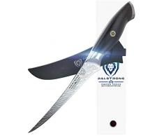 Dalstrong Knife - Omega Serie - BD1N Stickstoff Stahl - Collector Edition Set - Akazienholzständer - inkl. Scheide (6-Inch Curved Ausbeinmesser)