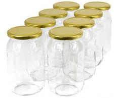 Wamat 900 ml Einweckgläser mit Deckel Gold Einmachgläser Vorratsgläser Einmachglas Weck (Menge: 24 Stück)