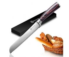 PAUDIN Profi 20cm Brotmesser mit Wellenschliff aus hochwertigem Rostfreier Edelstahl, Extra Scharfe Messerklinge mit ergonomischer Griff