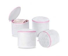 OTraki Wäschenetz BH Große Für Waschmaschine, BH Wäschebeutel für D bis G Tassen, Wäschesäcke BH mit Reißverschluss, Wäschesack BH Netz für Dessous, Unterwäsche und Socken (4er Set)