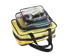 Wasserkrug, Transparente Handtasche 3packs / set, Wasserdichte Reise-Aufbewahrungsbeutel-Kosmetischer Toilettenartikel-Organisator, Kompakt und Bequem zu Tragen, Verwendbar für Reise/Camping/Reise