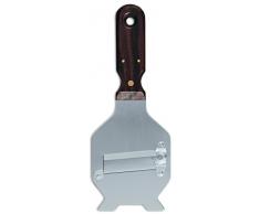 Trüffelhobel aus Edelstahl / Klinge AISI 420 / Körper AISI 430 / Griff aus Palisander - Schnittstärke einstellbar zwischen 0,2 - 3,0 mm, PREMIUM-PLUS-QUALITÄT + spülmaschinentauglich (A2 - gewellte Klinge)