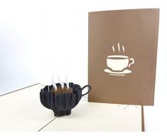 Kaffeetasse 3D Pop Up Grußkarten Jahrestag Baby Geburtstag Ostern Halloween Muttertag Neu Zuhause Neujahr Erntedankfest Valentinstag Hochzeit Weihnachten