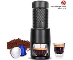 STARESSO Espressomaschine Manuell Kaffeemaschine Tragbare Kompatibel mit Kaffee und Kapsel Ideal für Campaing Hiking Büros oder Zuhause