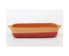 Jamie Oliver - Auflaufform mit Farbstreifen - Lasagneform, Gratinform - Terrakotta - Streifen in Rostrot, 32 x 23 cm, 554301