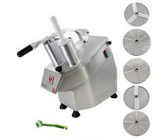 Beeketal GS750 Profi Gastro Gemüseschneider elektrisch (ca. 240kg/h Durchsatz), Gemüseschneidemaschine mit 550W Leistung, Getriebe und Motor service- und wartungsfrei, inkl. 5 Messerscheiben