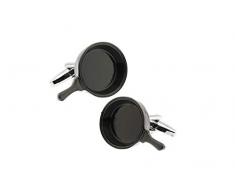 Bishilin Herren Business Manschettenknöpfe Edelstahl Pfanne Hemd Manschettenknopf Silber mit Geschenk Box