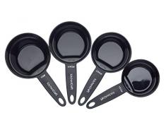 Kitchen Craft KCMCUPSET Nistkasten Messlöffel magnetisch - schwarz (Set von 4), 12 x 17 x 22 cm