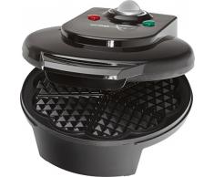 Clatronic WA 3491 Waffelautomat, 1200 Watt, Stufenlos regelbarer Bräunungsgrad, Große Backflächen Ø 18 cm (antihaftbeschichtet), Schwarz