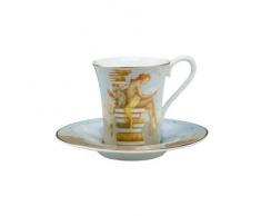 2-tlg. Espressotassenset Ex Libris aus Porzellan