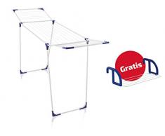 Leifheit Set Standtrockner Classic 180 Solid + Hängetrockner Classic 25, standfester Wäscheständer mit 18m Trockenlänge für 2 Waschmaschinenladungen, Heizkörpertrockner mit 2, 5m Wäscheleine