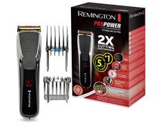 Remington Haarschneidemaschine HC7170 (LED-Anzeigedisplay, titanbeschichtete Klingen, 17 Längeneinstellungen + 2 Aufsteckkämme, Netz-/ Akkubetrieb, Lithium) Haarschneider ProPower Titanium Ultra