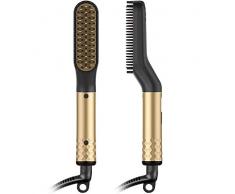 Bartglätter Bürste, Duomishu Haar Glätter Kamm Elektrische Bartbürste 180-200℃ Thermobürste schnelle sichere Haarglättung für Männer, Ideal als Geschenk für Weihnachten/Geburtstag/Vatertag