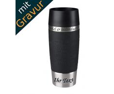 Emsa Isolierbecher Kaffeebecher 360 ml Schwarz + Lasergravur