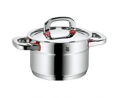 WMF Premium One Topfset 4-teilig, Cromargan Edelstahl poliert, Töpfe mit Metalldeckel, Topf Induktion, Innenskalierung, Dampföffnung, unbeschichtet