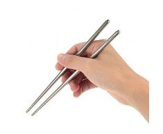 Lixada 1 Pair Reusable Chopsticks/Essstäbchen, Hergestellt aus Titan/Hygienisch und Extrem Haltbar