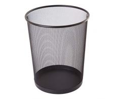 TIPTOP OFFICE TTO Papierkorb aus Drahtmetall 19 Liter, Kunststoff, Schwarz, Large