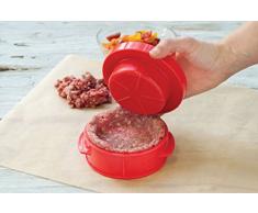 Charcoal Companion Burgerpresse, Juicy Lucy, füllen Sie Ihr Burgerfleisch mit Käse, rot, 7,24 x 13,41 x 21,81 cm, CC5119