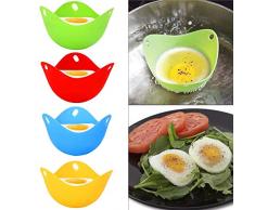 T.face Silikon-Eier-Wilderer, Eierkocher Antihaft-Pochierte Eierbecher, Mikrowellen-Eier-Wilderer, BPA-freie Silikon-Eier-Wilderer-Becher, spülmaschinenfest （4er Pack）