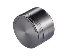 LIHAO Pollen Grinder Crusher für Tabak,Spice,Kräuter,Gewürze,Herb,Kaffee 4-teiliges Set mit Pollen Scraper (Nickel-Schwarz)