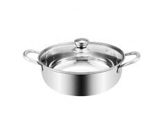 GPWDSN Suppentopf Haushalt Hot Pot Becken verdickt Induktionsherd Spezialtopf Edelstahl Suppe Hot Pot klare Suppe Kessel-Schleifen [05 Dicke] _32cm