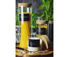 Sendez 3 Vorratsdosen mit Korkdeckel Kreide und Aufkleber Glasbehälter Vorratsgläser 2,1 Liter + 1,2 Liter + 0,6 Liter