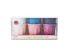 Rice Melamin Becher Set 6er Small Klein in den Farben Beere Petrol Beige 150ml