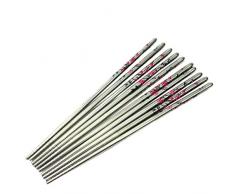Pixnor 5 Paar Essstäbchen Plum Blossom Edelstahl Chopstick