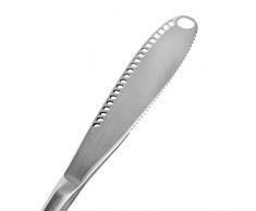 Sunsbell Buttermesser mit gezackter Edelstahlklinge - Brotschneidemaschine mit Löchern zum Hacken oder Schmieren von Sahne und Brotschnitten, vielseitig (Silber)