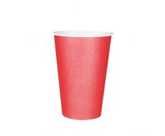 Trinkbecher, Pappe 0,2 l Ø 7 cm 9,7 cm rot Menge: 20 St Heißgetränkbecher, Kaffeebecher, Einwegbecher, Party-Trinkbecher, ToGo-Becher