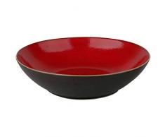 6 x Teller tief Speiseteller Pastateller Suppenteller, rot/braun, Ø 21 cm