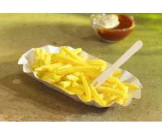 Papstar 11273 250 Schalen Pappe pure oval, 10.5 x 17.5 x 3 cm, weiß