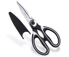 Küchenschere, Ziroom Schere Haushaltschere Geflügelschere Küchen Schere aus Edelstahl mit Anti-Rutsch Griff und Hülle Mehrzweckschere Küchenscheren für Hähnchen Kochen BBQ Basteln Papier Camping 