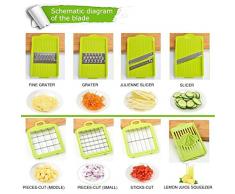 10 in 1 Slicer Dicer Multischneider Gemüsehobel Gemüseschneider Gemüse und Obst Schneiden, Raspeln, Zerkleinen, Verstellbarer Mandoline Gemüseschneider Kartoffelschneider Gemüsehobel Gemüsereibe Mandoline Slicer Schnell und