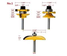 NO.1-10 Fräser for Holz 1/4 ‚‘ Shank Federnut Fräser Bohren Fräsen Tranchierbesteck Bodenholzverarbeitung (Größe : NO. 1)