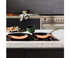 Stanley Rogers Bratpfanne Ø 24 cm COPPER TRI-PLY, hochwertige und innovative Stielpfanne aus Edelstahl mit Antihaftbeschichtung, Aluminium und Kupfer, Pfanne für Ceran-, Gas-, Elektro- sowie Induktionsherde, Menge: 1 Stück