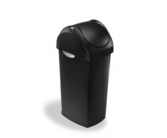 simplehuman Abfalleimer mit Schwingdeckel 60 L, Plastik, Schwarz, 42,4 x 34,3 cm