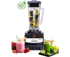Profesioneller Hochleistungs Standmixer 2,0 Liter 32.000 Umdrehungen/min. 1.500 Watt Smoothie Maker Universal Power Mixer Zerkleinerer Ice Crusher BPA Frei 6 Fach Messer Pulse Funktion (Schwarz)